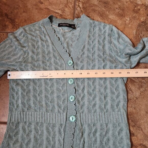 Notations Petite Cardigan – Women’s Small, Dusty Green, Button-Up, NWT - Picture 6 of 10